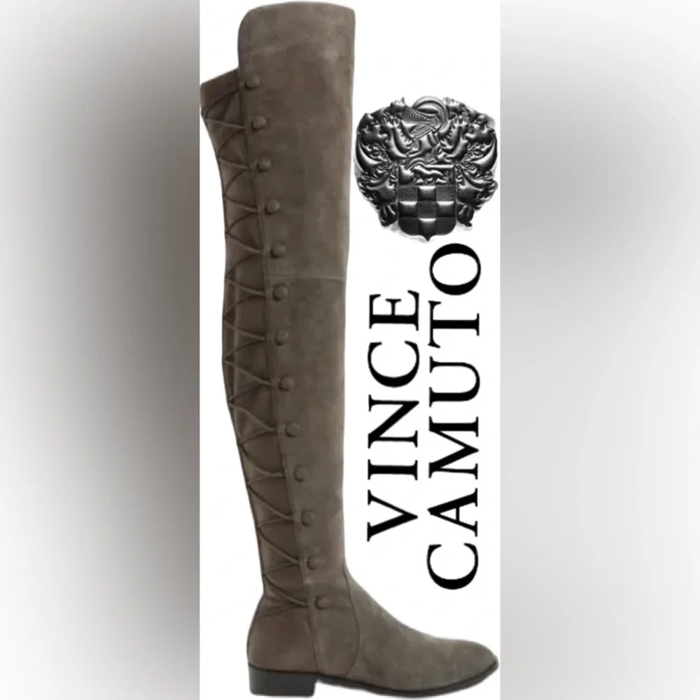 🌺Vince Camuto Coatia Graystone True Suede Stretch Over the Knee Boots🌸🌺